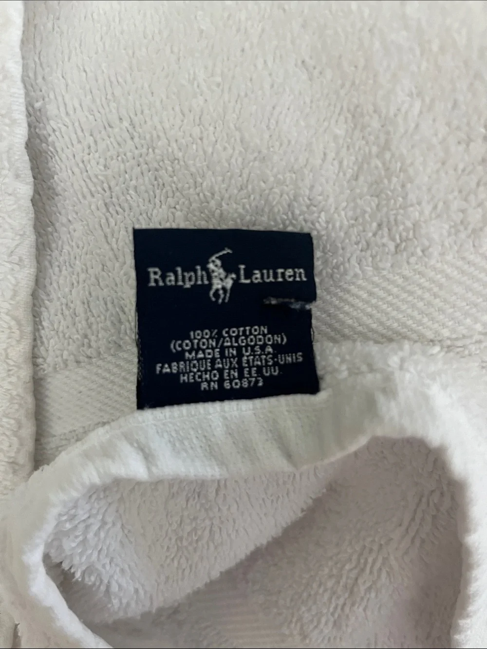 Vintage Ralph Lauren USA POLO flag beach towel 90’s Y2K cotton oversized 34x66”